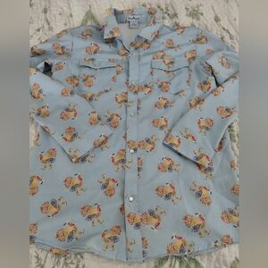 Blue Quail Boys UPF 50 Long Sleeve Blouse Pearl Snap Buttons Western Cowboy